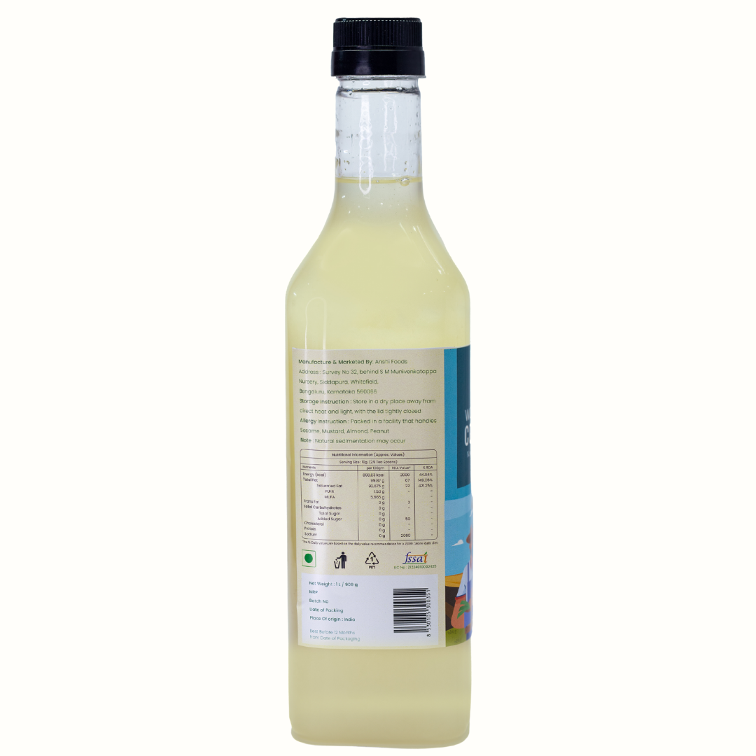 Nutriwood Cold Pressed Coconut Oil | Traditional Wood Pressed Coconut Cooking Oil | Kolhu/Kacchi Ghani/Chekku | Pure, Natural and Healthy Cold Pressed Coconut Oil for Cooking