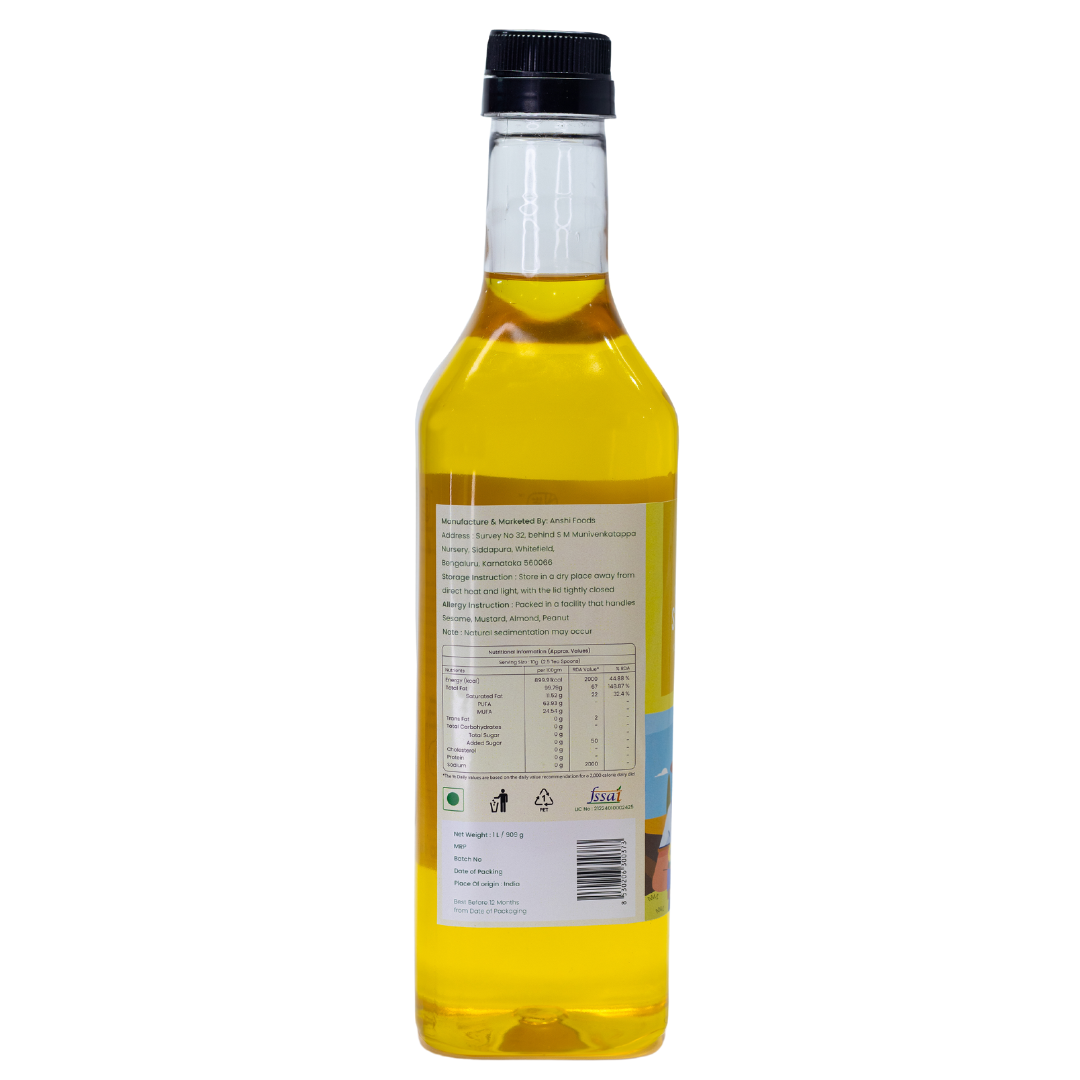 Nutriwood Wood Pressed Sunflower Oil  | Plastic Bottle | Kolhu/Chekku | Extracted on Wooden Churner | Natural | Chemical-Free | Cold Pressed Sunflower Oil for Cooking